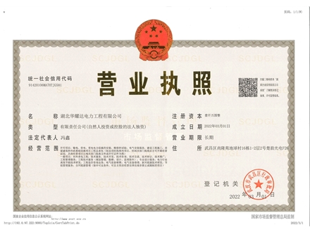 PA尊龙凯时电力工程-营业执照
